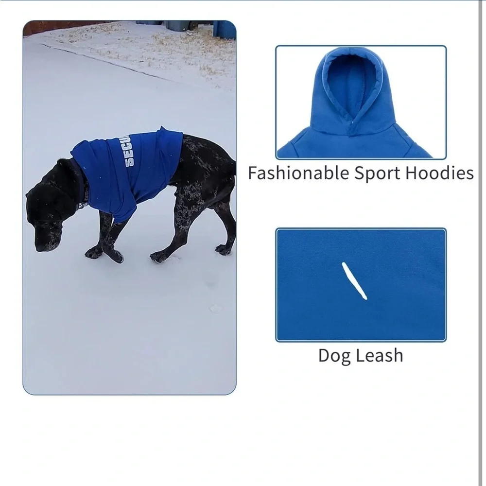 BINGPET Blue Security Dog Hoodie Sweatshirt, Soft Fleece, [Size Large] NWOT